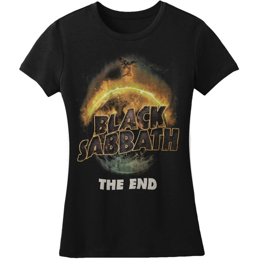 Black - Front - Black Sabbath Womens-Ladies The End T-Shirt