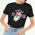 Black - Pack Shot - The Rolling Stones Womens-Ladies Sixty Rainbow Hi-Build T-Shirt