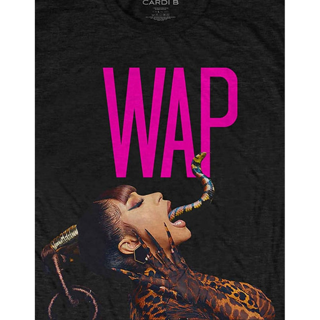 Black - Side - Cardi B Unisex Adult WAP Dripping Snake T-Shirt