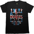 Black - Front - The Beatles Unisex Adult Drop T Rooftop Flag Cotton T-Shirt
