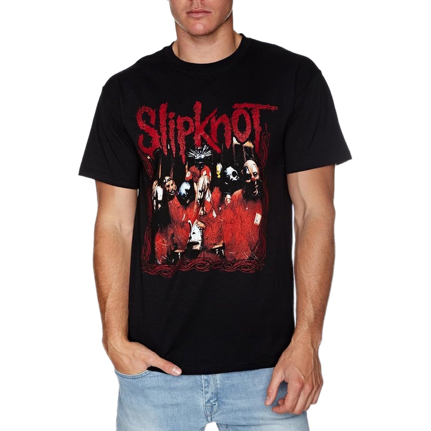 Black - Side - Slipknot Unisex Adult Band Frame T-Shirt