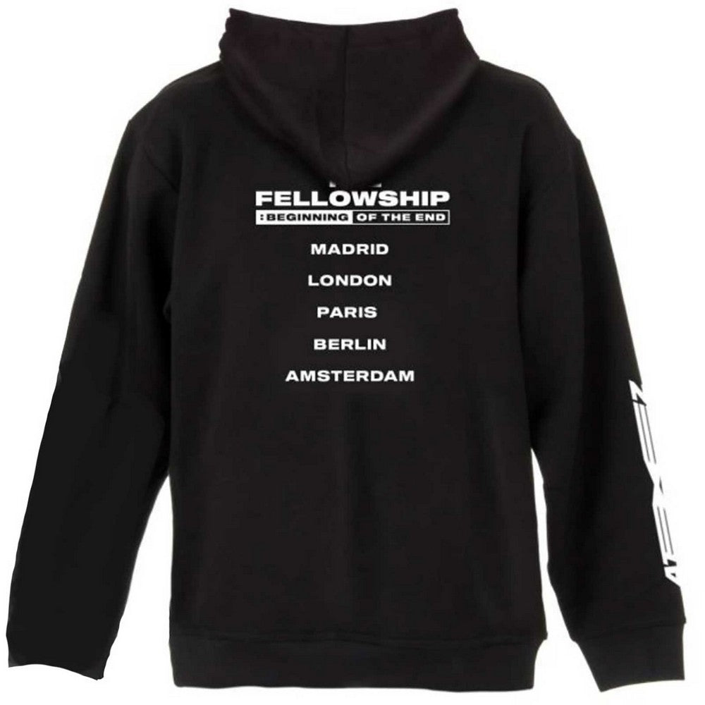 Black - Back - ATEEZ Unisex Adult Fellowship Tour Euro Full Zip Hoodie
