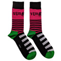Pink-Green-Black - Back - Yungblud Unisex Adult Stripe Logo Socks