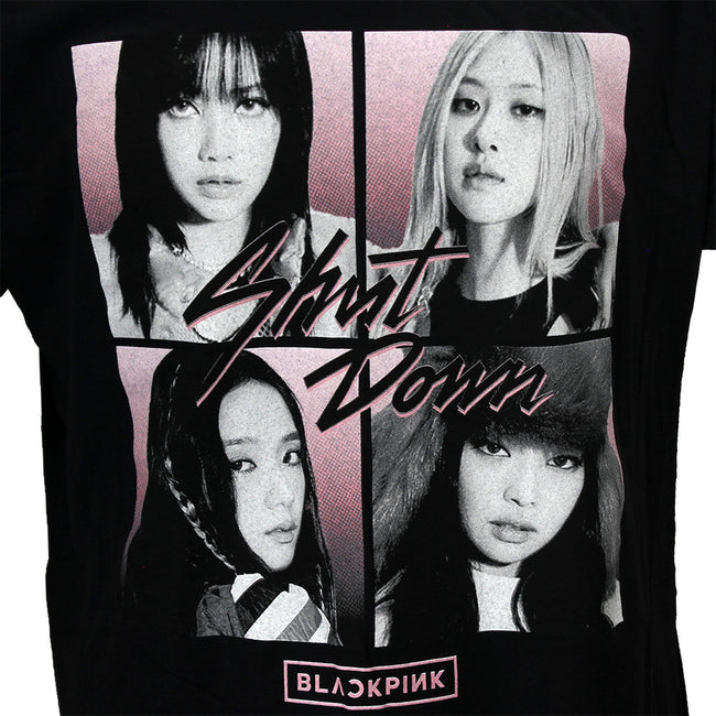 Black - Side - BlackPink Unisex Adult Shut Down Photo Grid T-Shirt