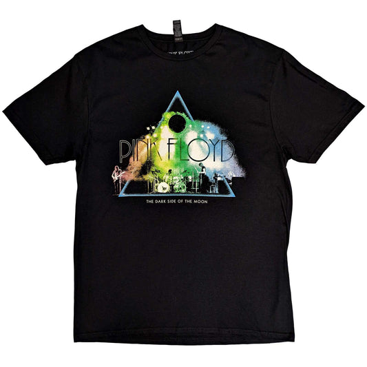 Black - Front - Pink Floyd Unisex Adult Live Band Rainbow Cotton T-Shirt