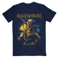 Navy Blue-Gold - Front - Iron Maiden Unisex Adult Piece of Mind Eddie Cotton T-Shirt