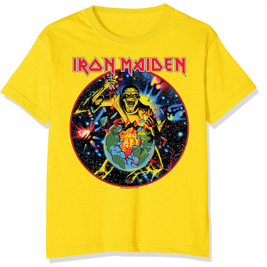 Yellow - Front - Iron Maiden Unisex Adult World Piece Tour Circle Cotton T-Shirt