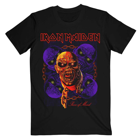 Black - Front - Iron Maiden Unisex Adult Piece Of Mind Multi Head Eddie Cotton T-Shirt