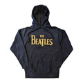Navy Blue - Front - The Beatles Unisex Adult Drop T Logo Pullover Hoodie