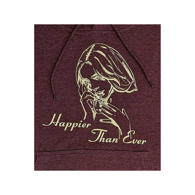 Brown - Side - Billie Eilish Unisex Adult Happier Than Ever Pullover Hoodie