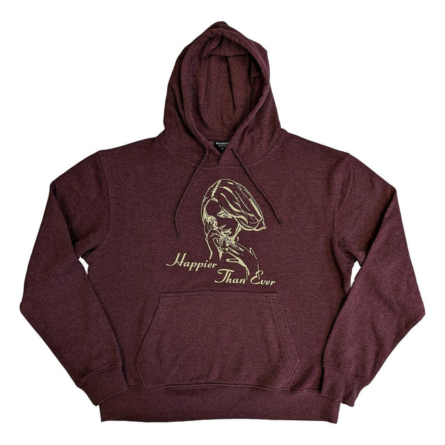 Brown - Front - Billie Eilish Unisex Adult Happier Than Ever Pullover Hoodie