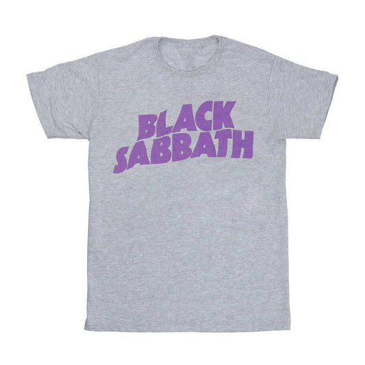 Heather Grey - Front - Black Sabbath Childrens-Kids Wavy Logo T-Shirt