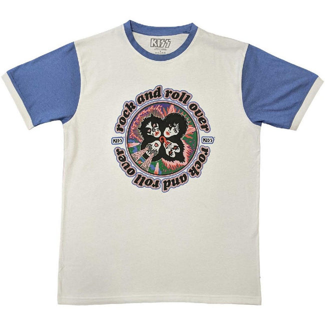 Purple-White - Front - Kiss Unisex Adult Rock And Roll Over T-Shirt