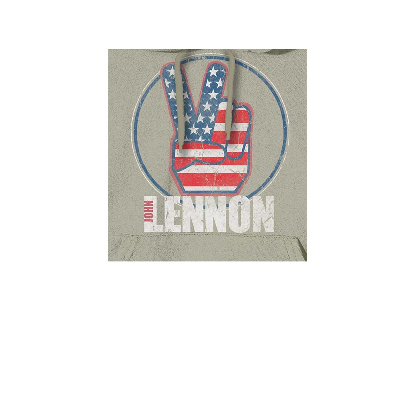 Sand - Back - John Lennon Unisex Adult Peace Fingers Hoodie