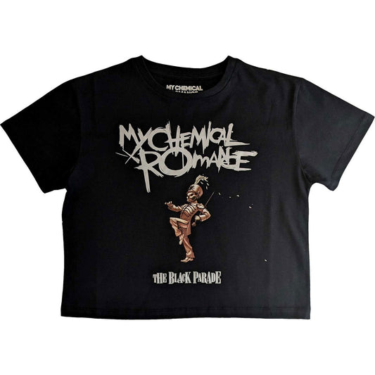 Black - Front - My Chemical Romance Womens-Ladies The Black Parade Crop Top