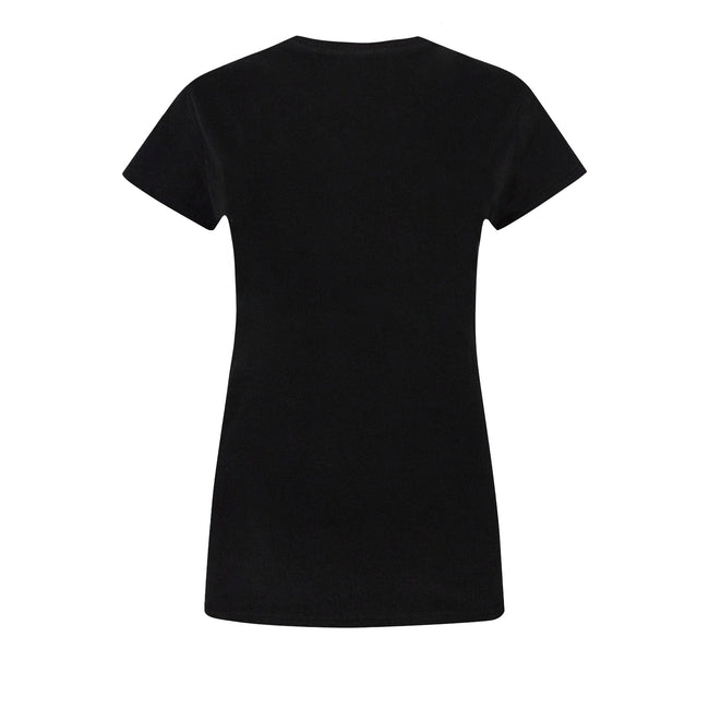Black - Back - AC-DC Womens-Ladies Diamante Logo T-Shirt