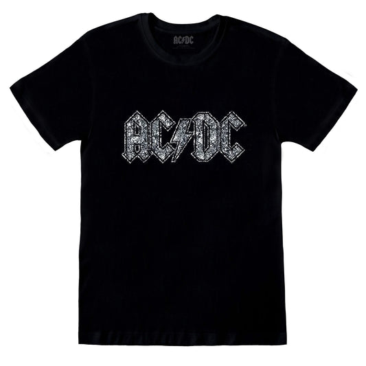 Black - Front - AC-DC Unisex Adult Diamante Logo T-Shirt