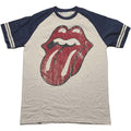 Natural-Navy Blue - Front - The Rolling Stones Unisex Adult Logo Raglan T-Shirt