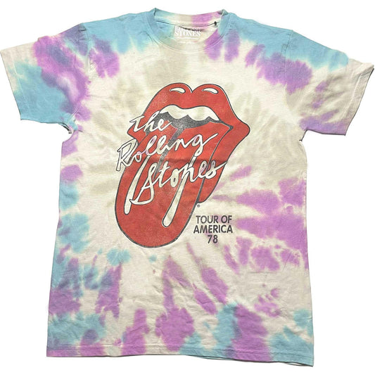 White-Blue-Purple - Front - The Rolling Stones Unisex Adult Tour Of USA ´78 T-Shirt