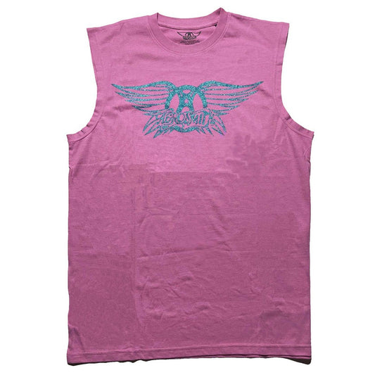 Pink - Front - Aerosmith Womens-Ladies Embellished Tank Top