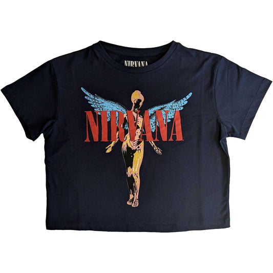 Navy Blue - Front - Nirvana Womens-Ladies Angelic Cotton Crop Top