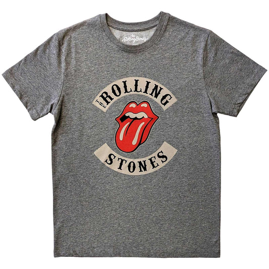 Grey - Front - The Rolling Stones Unisex Adult Biker Tongue T-Shirt