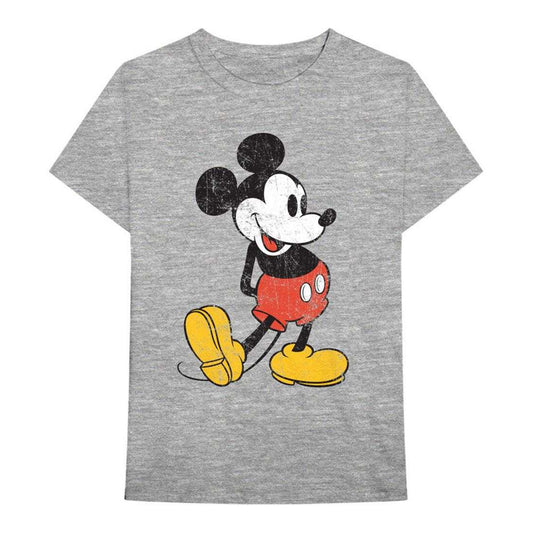 Grey - Front - Disney Unisex Adult Mickey Mouse Vintage Cotton T-Shirt