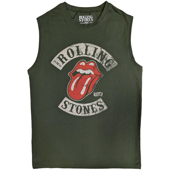 Green - Front - The Rolling Stones Unisex Adult Tour ´78 Cotton Tank Top
