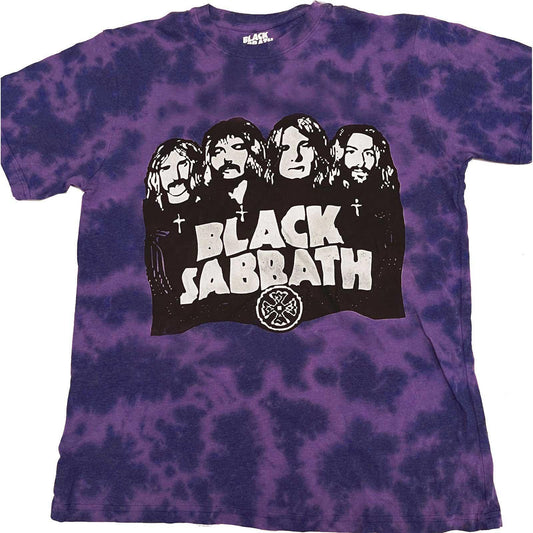 Purple - Front - Black Sabbath Childrens-Kids Band Tie Dye T-Shirt