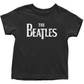 Black - Front - The Beatles Childrens-Kids Drop T Logo T-Shirt