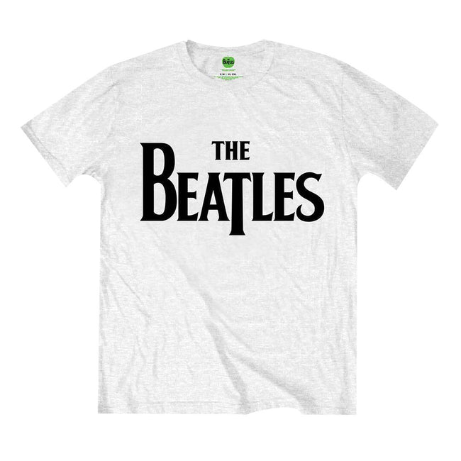 White - Front - The Beatles Childrens-Kids Drop T Logo T-Shirt