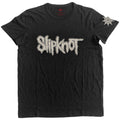 Black - Front - Slipknot Unisex Adult Appliqué Logo T-Shirt