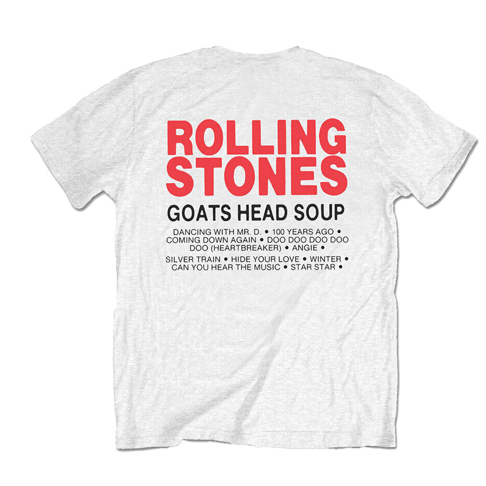 White - Back - The Rolling Stones Unisex Adult Goat Head Soup Track List T-Shirt