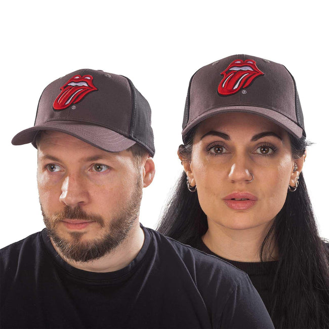 Charcoal Grey-Black - Back - The Rolling Stones Unisex Adult Classic Tongue Baseball Cap