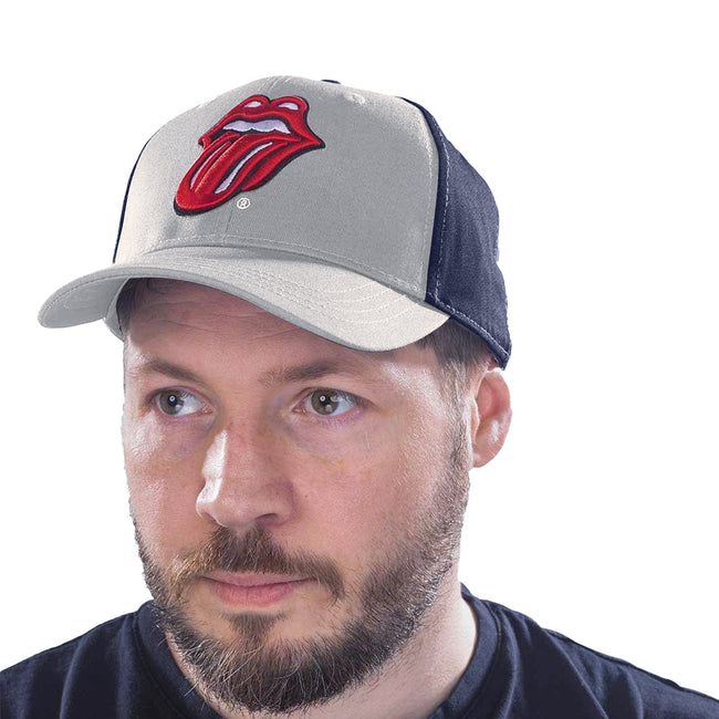 Grey-Navy Blue - Back - The Rolling Stones Unisex Adult Classic Tongue Baseball Cap
