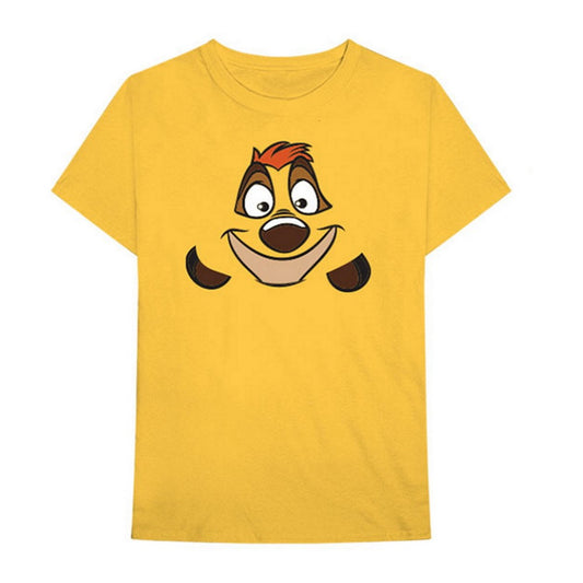 Yellow - Front - The Lion King Unisex Adult Timon Back Print Cotton T-Shirt