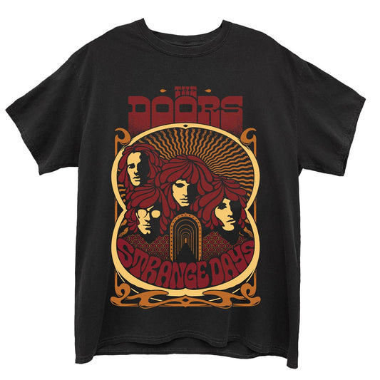 Black - Front - The Doors Unisex Adult Strange Days Vintage Poster Cotton T-Shirt