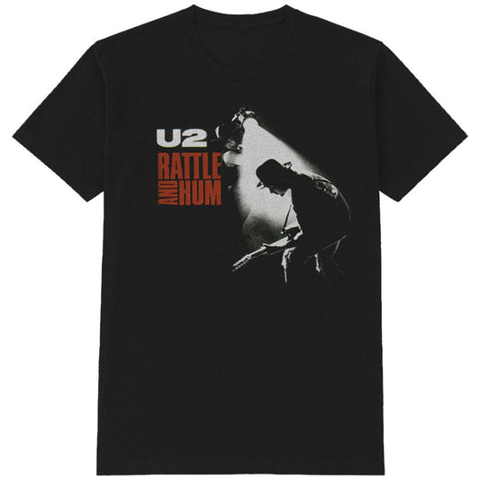 Black - Front - U2 Unisex Adult Rattle & Hum Cotton T-Shirt