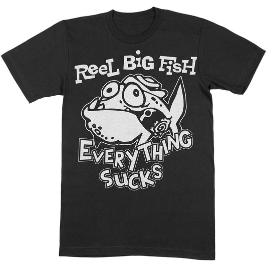 Black-White - Front - Reel Big Fish Unisex Adult Silly Fish Cotton T-Shirt