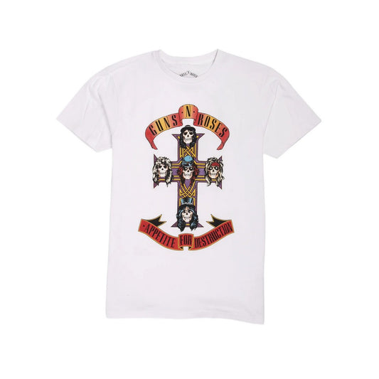 White - Front - Guns N Roses Womens-Ladies Appetite For Destruction T-Shirt