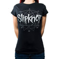 Black - Front - Slipknot Womens-Ladies Star Diamante Logo T-Shirt