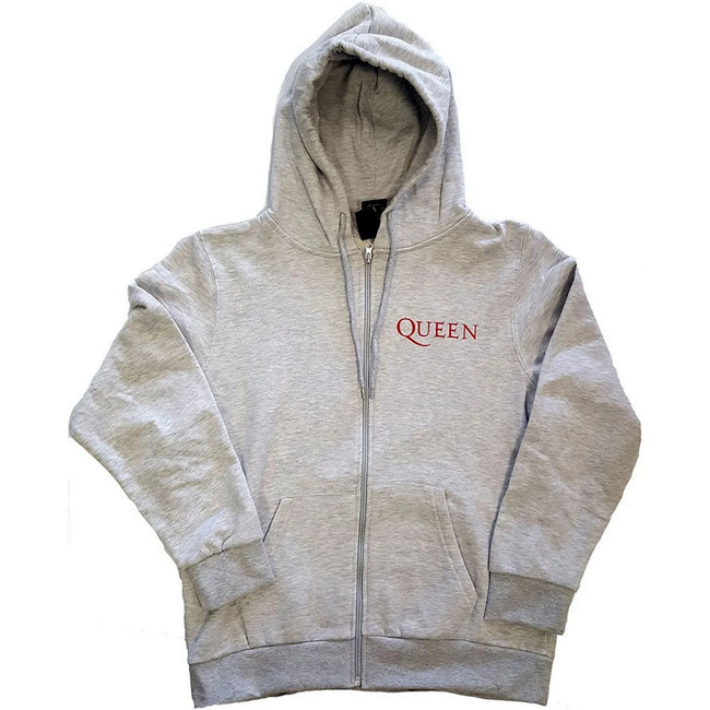 Ash Grey - Front - Queen Unisex Adult Classic Crest Full Zip Hoodie
