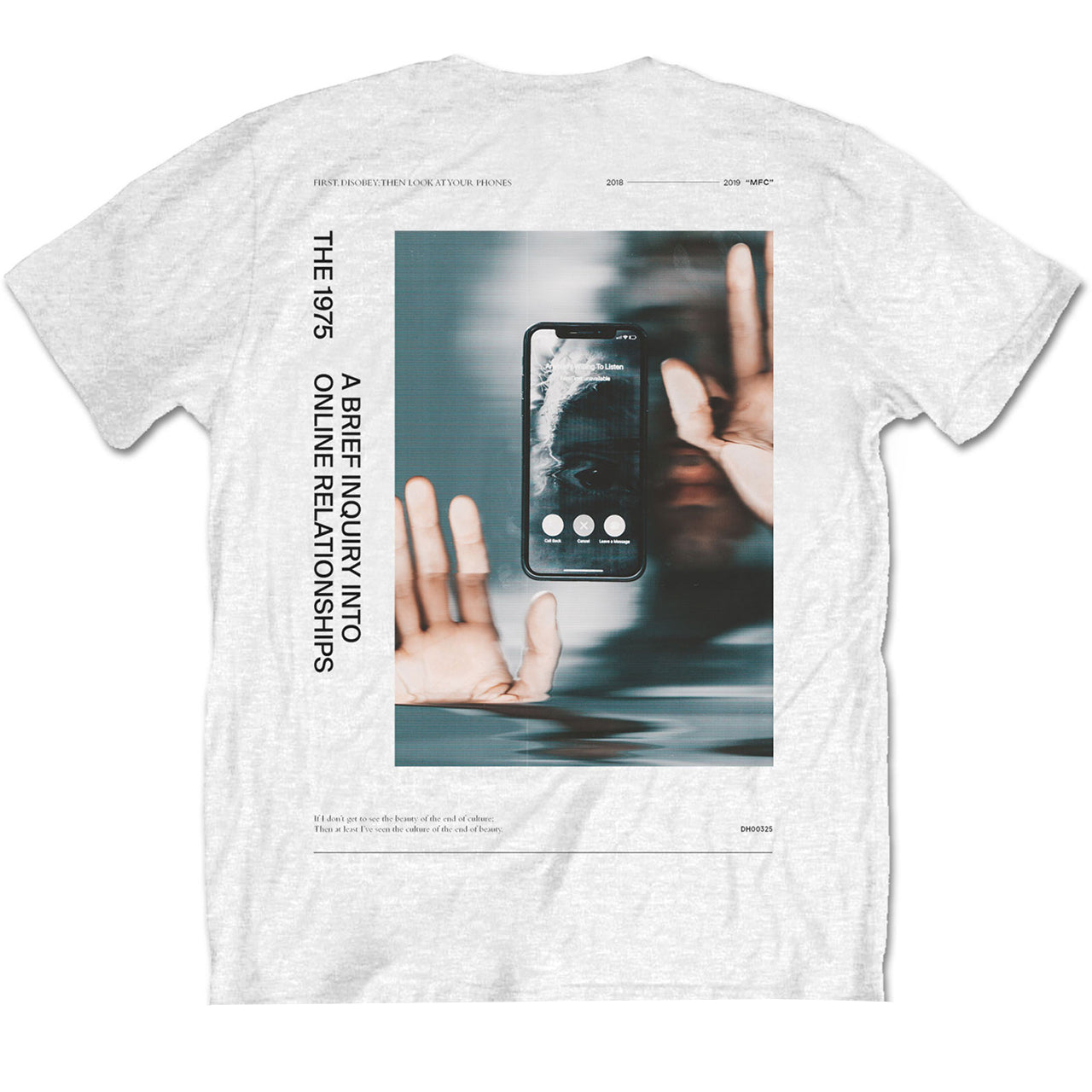 White - Back - The 1975 Unisex Adult ABIIOR Side Face Time Back Print Cotton T-Shirt