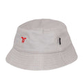 Grey-Red - Back - Tokyo Time Unisex Adult Logo Bucket Hat