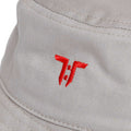 Grey-Red - Side - Tokyo Time Unisex Adult Logo Bucket Hat