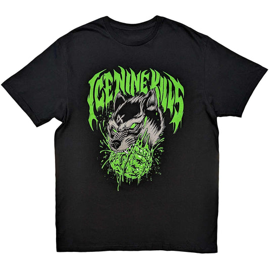 Black - Front - Ice Nine Kills Unisex Adult Wolf Cotton T-Shirt