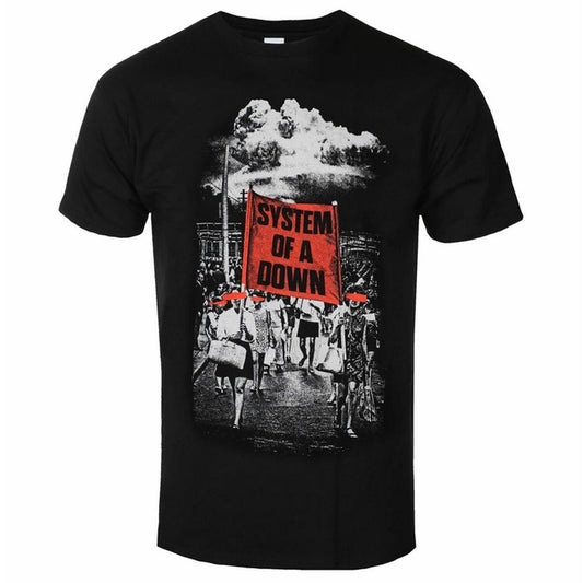 Black - Front - System Of A Down Unisex Adult Banner Marches T-Shirt