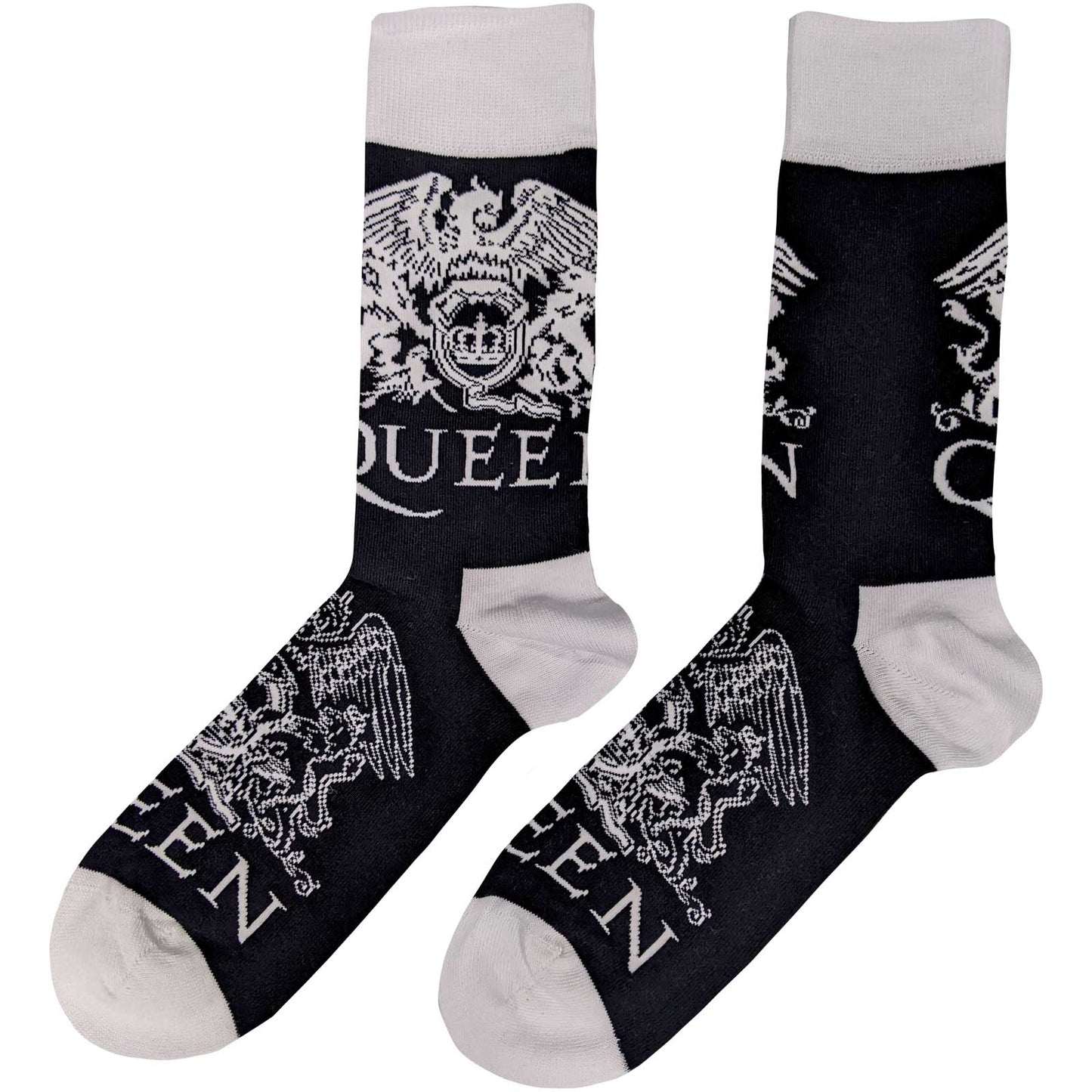 Navy Blue-White - Back - Queen Unisex Adult Crest Socks