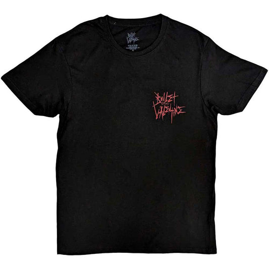 Black - Front - Bullet For My Valentine Unisex Adult Omen Floral Back Print T-Shirt