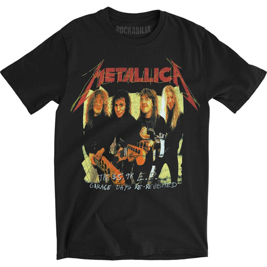 Black-Yellow - Front - Metallica Unisex Adult Garage Photograph T-Shirt